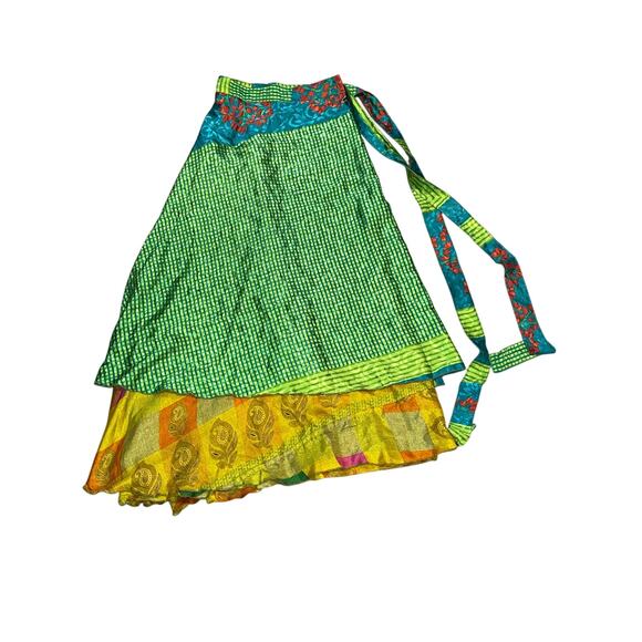 Womens Wrap Skirt One Size Maxi Bohemian Festival Indie Vacation Maximalist - Picture 4 of 7